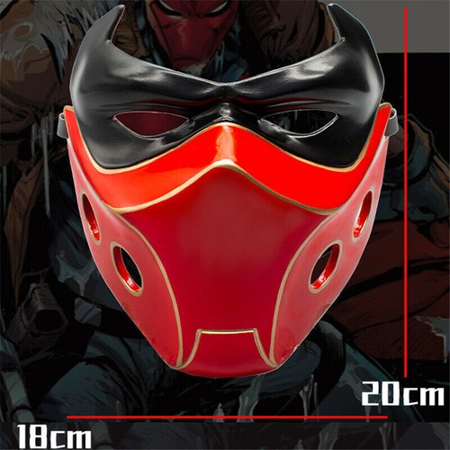 Red Hood Batman Helmet Mask Half Face Resin Cospaly Halloween Masks Accessories - Picture 7 of 7