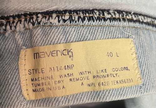 Vintage 80’s Maverick Blue Denim Jeans Size 40L - Picture 7 of 9