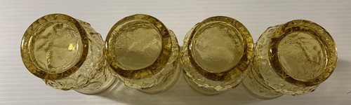 Lot Of 4 AMBER COUNTY GARDEN DAISY JUICE GLASSES LIBBEY 3 7/8" TALL 5 oz. - Picture 4 of 7