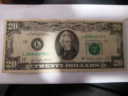 1977 $20.00 NOTE MINT CRISP UNCIRCULATED ALMOST 46 YEARS OLD.WOW LOOKS NEW! - Picture 2 of 8