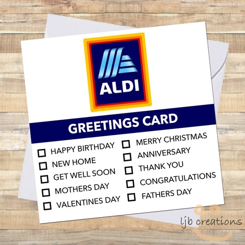Lustige ALDI allgemeine Grußkarte Humor Witz schrullig Ihn Ihr Kollege Wert LOL - Bild 1 von 3