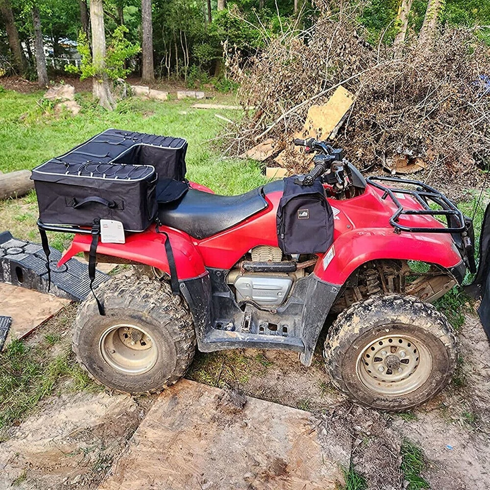 ATV Part Rear Rack Back Seat Storage Pack Luggage Bag Cushion Pad Padded Black - Imagem 4 de 4