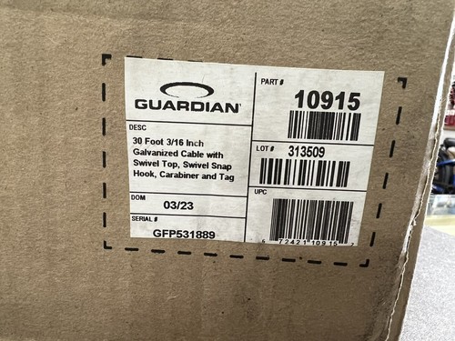 10915 GUARDIAN ABSTURZSICHERUNG 30' SELBSTEINZIEHENDE LEBENSLEINE BRANDNEU NIE BENUTZT - Bild 3 von 6