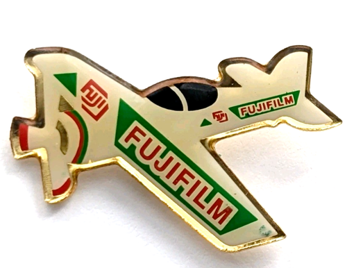 Vintage Fujifilm Fuji Logo Airplane Pin Advertising Promotional Collectible