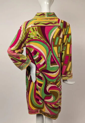 Vintage 1960s Original EMILIO PUCCI Italian Psychedelic Print Velvet Coat - Picture 7 of 10