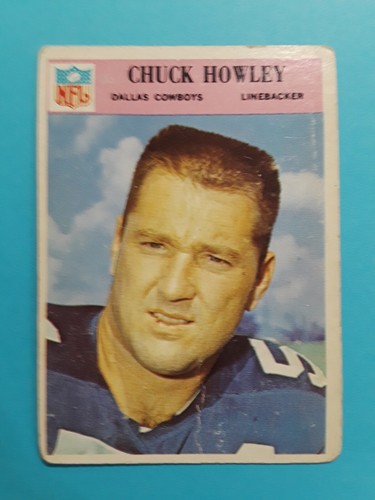1966 Philadelphia Chuck Howley Rookie #59 football card Dallas Cowboys (Crease) - Picture 2 of 7