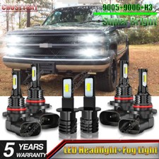 For 1990-1998 Chevy C1500 C2500 - 6x LED Headlight  Fog Light Bulbs Combo Kit