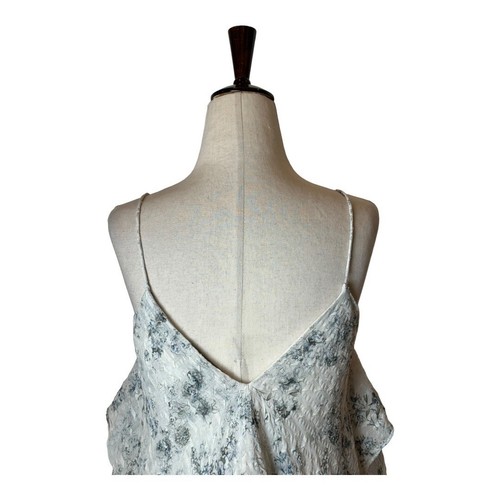 Chelsea And Walker Shirt Women 8 Ivory Floral Silk Blend Asymmetric Becky Cami - Picture 5 of 11