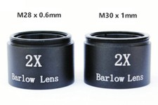 2X Barlow Lens Telescope Eyepiece 1.25 inch Thread M28.6mm M30 Multi Coated Lens