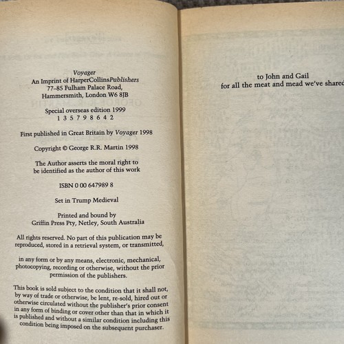 5 x George R. R. Martin: 4 x Canción de Fuego y Hielo - Ediciones Tempranas + Sueño Fevre - Imagen 5 de 20