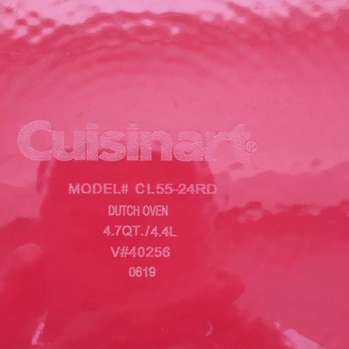 CUISINART CHEF'S CLASSIC ENAMELED 4.7 CAST IRON DUTCH OVEN - Red - Picture 4 of 5