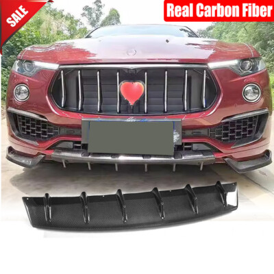 For Maserati Levante SUV 2016-2017 Real Carbon Fiber Front Bumper Lip Spoiler