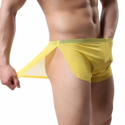 Men Sexy Sheer See Through Boxer Briefs Underwear Mesh Shorts Trunks Underpants - Picture 20 of 20