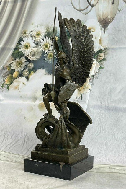 Signed Milo Legendary Saint George Killing a Dradon Bronze Sculpture Artwork Signed Milo Legendary Saint George Killing a Dradon Bronze Sculpture Artwork