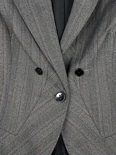 Body by Victorias Secret Blazer Womens Sz 0 Gray Stripe Poly Wool Blend Lined - Picture 4 of 13