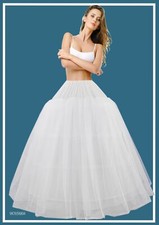 Petticoat Crinoline 4-Hoop Double Tulle Puffy  Full Quincea era A-Line Wedding