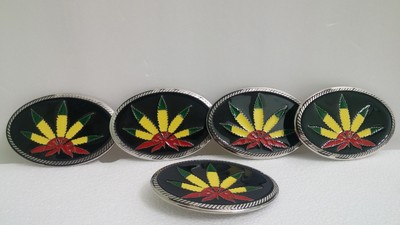 Bob Marley marijuana leaf belt buckle