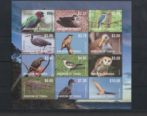 Tonga 2012 Vögel 12v M/Blatt postfrisch pro Scan