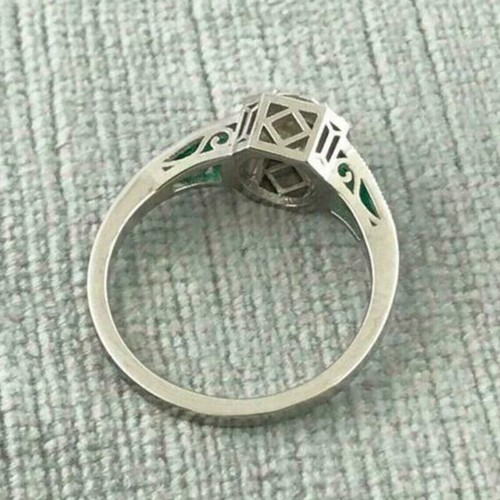 2Ct White Round Cut Art Deco Engagement Wedding Ring Solid 925 Sterling Silver - Picture 2 of 8
