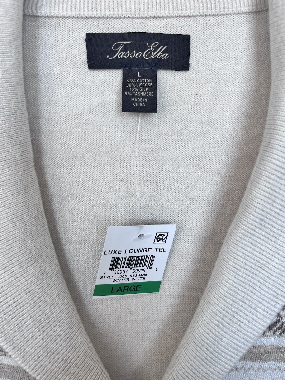 Tasso Elba Luxury Cashmere Silk Blend Ivory Cardigan $243 | eBay