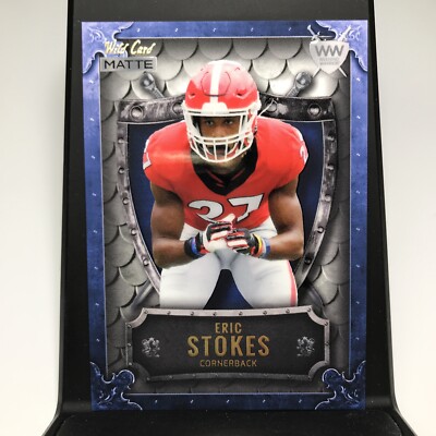 2021 Wild Card Matte Blue Shield Weekend Warrior Eric Stokes WWB-20