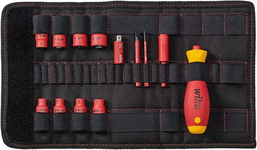 Wiha 13 Piece SlimVario VDE Insulated Socket Hex Nut & Screwdriver Bit Set,43467