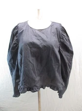 NWT H&M Divided Size XL Womens Black Cotton Long Sleeve Shirt 5BL-276