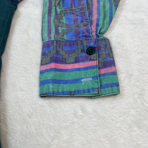 Vintage Made In USA Cowboy Long Sleeve Shirt Aztec Southwest Style Size XL - Picture 2 of 8