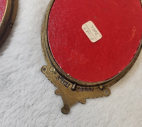 Vintage Bilderrahmen Viktorianisch Art Deco Made in Italy Mini Verzierte Metallketten - Bild 10 von 15