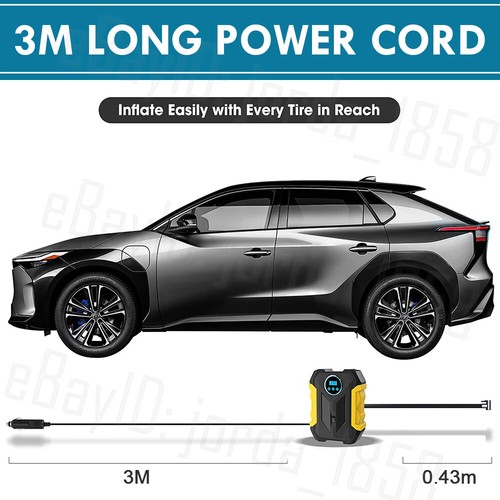 Car Tyre Inflation Tire Inflator Pump Digital Portable Air Compressors DC 12V AU - Picture 2 of 12