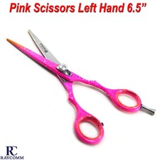 Left Hand Professional Barber Hairdressing Hair Cutting Pink Color Scissors CE