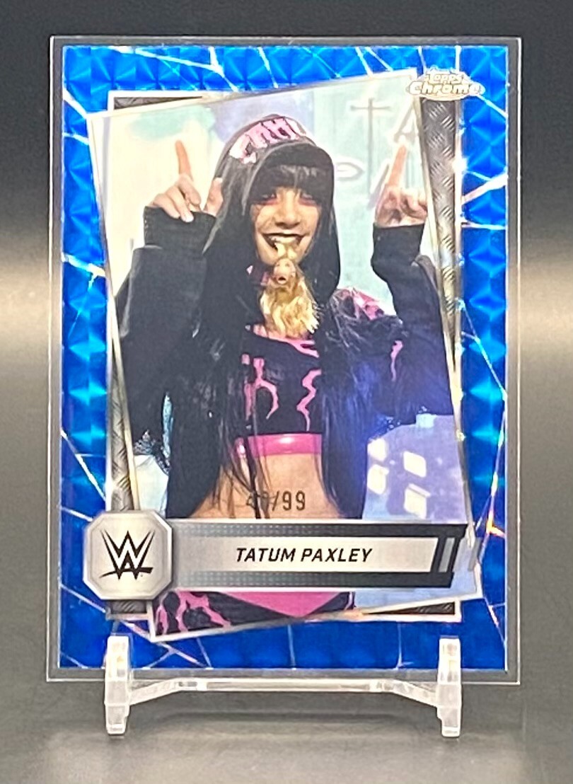 2025 Topps Chrome WWE Tatum Paxley #105 Blue Geometric Refractor #/99 NXT