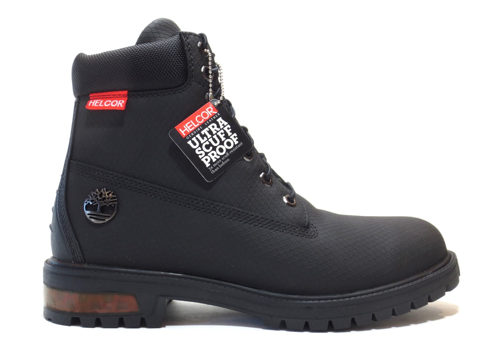 Мужские 6-дюймовые рабочие ботинки из черной кожи премиум-класса Helcor Timberland, устойчивые к потертостям