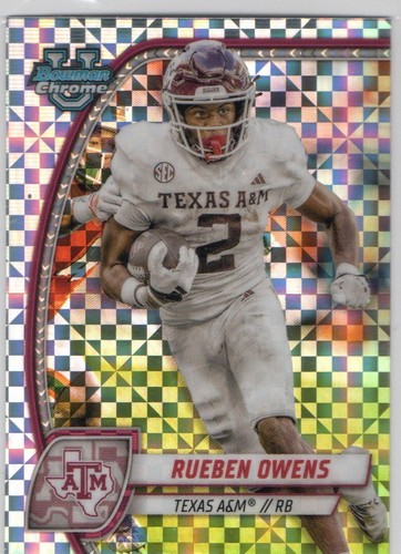 Rueben Owens 2024 Bowman Chrome U Football X-Fractor Texas A&M Aggies - Picture 1 of 2