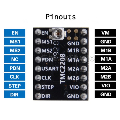 Paquete de 5 módulos de controlador de motor paso a paso TMC2208 V2 con disipadores térmicos para impresora 3D - Imagen 9 de 9