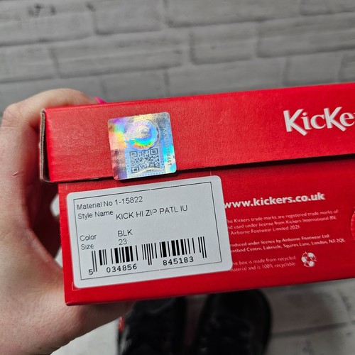 Kickers Chi Cremallera Niñas Infante Botines Negro Charol Reino Unido 6 Bebé - Imagen 8 de 8
