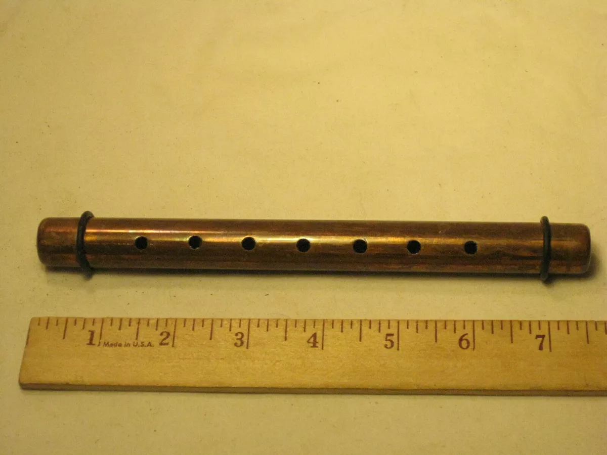 vintage drilled hole copper pipe part pan flute piccolo style