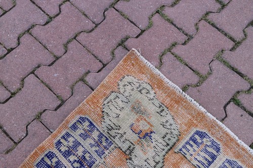 Orange Medaillon Teppich Traditionell Handgefertigt Türkisch Vintage Vorleger 5x8 ft - Bild 8 von 15