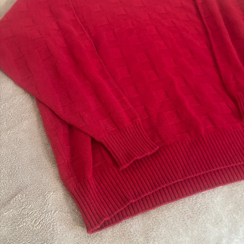 Neiman Marcus Sweater Mens 2XL Red Cashmere Blend Made In Scotland Crewneck - Picture 5 of 7