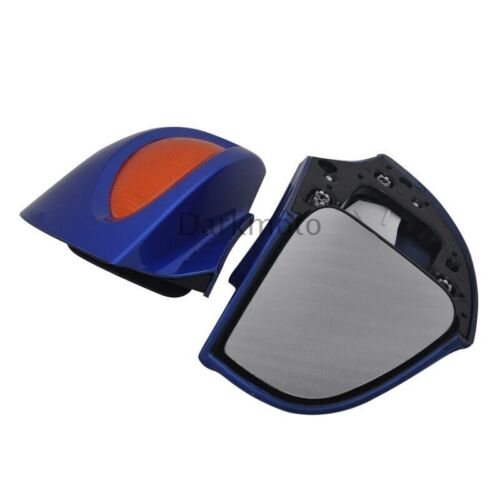 Blue Rear View Side Mirrors Amber Turn Signals Lens For BMW R1150 R1100 RT RTP - Picture 3 of 12