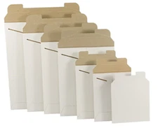 White Cardboard CD/DVD Mailers Envelope Stay Flat Rigid with Self Seal Flap