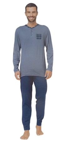 Pigiama uomo in cotone 100 % estivo primavera manica lunga pantalone lungo Vanuè - Picture 16 of 20
