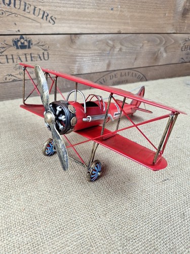 30 cm Deko WW1 Deutscher Jäger Blechmodell roter Doppeldecker - Bild 2 von 17