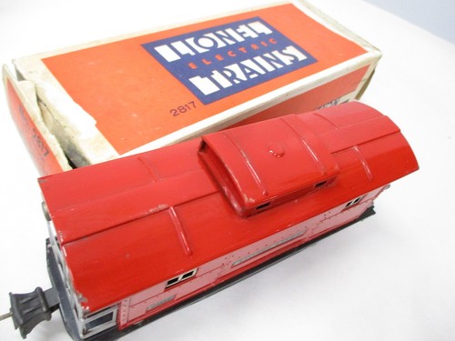 Borde de níquel rojo caboose Lionel 2817 con caja calibre O de preguerra X6446 - Imagen 4 de 7