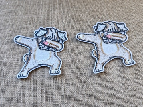 Lot of 2 Patches DOG Dance Iron On Patches Multi Color Embroidery Patches - Picture 8 of 8