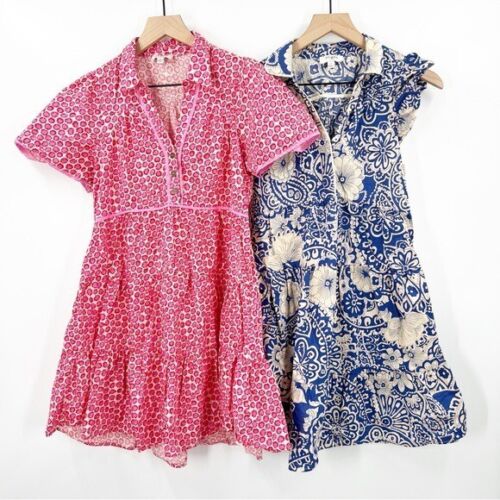 Umgee Cotton Floral Dress Bundle Lot Of Two Size Small Babydoll Kayla Sunshine - Picture 2 of 13