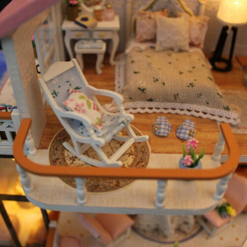 Modern Pink DIY Wood LED Light Garden Miniature Dollhouse Music Box - Picture 12 of 24