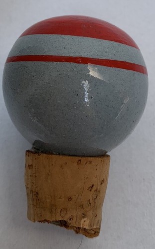 VTG Bavarian Ceramic Flask With Stopper Grey Blue & white Boarder Castle Pic - Picture 5 of 6