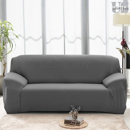 1 2 3 4 Seater Stretch Sofa Cover Slipcover Solid Chair Couch Cover Protector - Picture 6 of 109