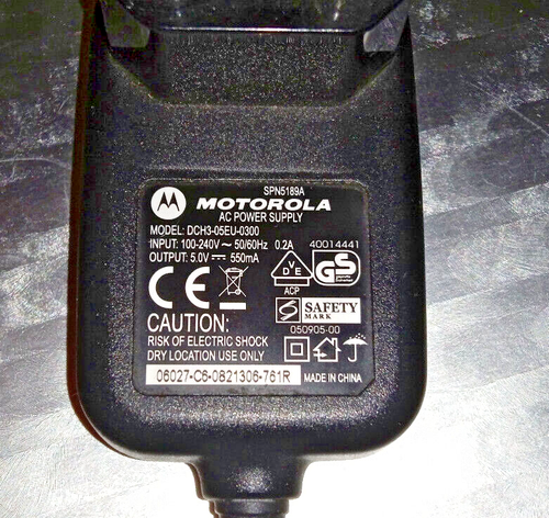 Motorola charger mini USB SPN5189A 550ma 5V - Picture 5 of 7
